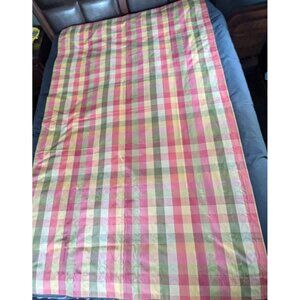 Country Curtains Drapes 2 Panels Gold Green Rose Plaid 50x80